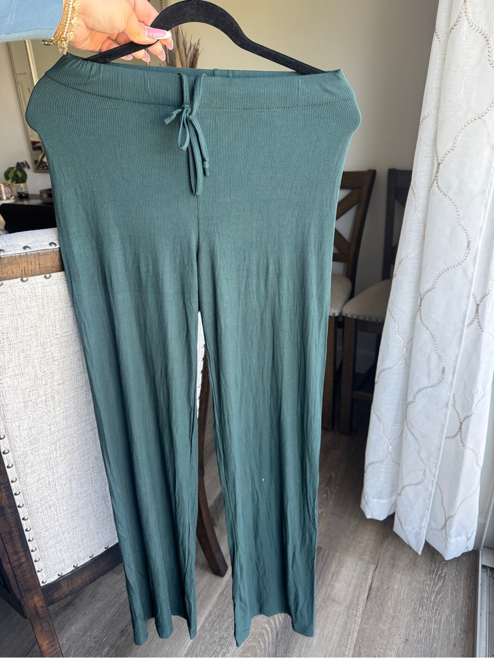 SKIMS Wide-Leg Drawstring Pants in Cypress